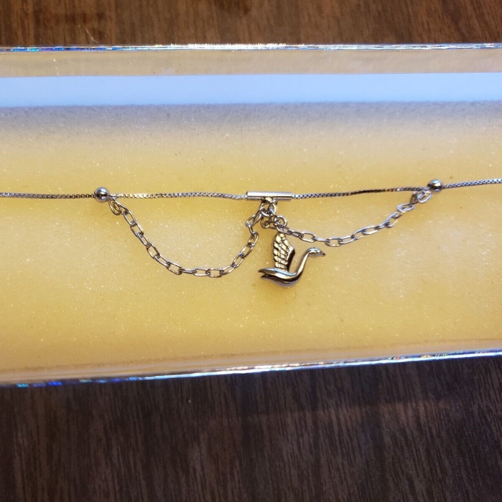 Swan Women Anklet Ankle Bracelet Foot Jewelry Silver tone NWT